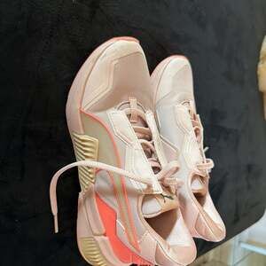 Puma Pale Pink and Neon Coral Athletic Shoes, Women's